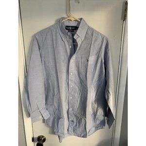 Ralph Lauren Blue 100% Cotton L/S Pony Button
